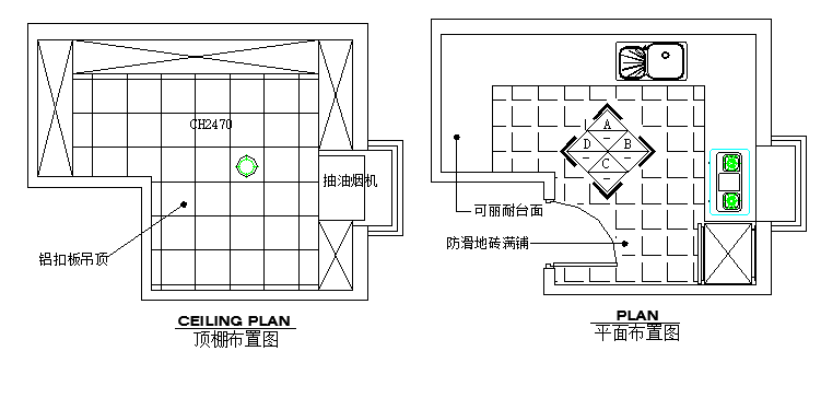 Ceiling top view layout plan