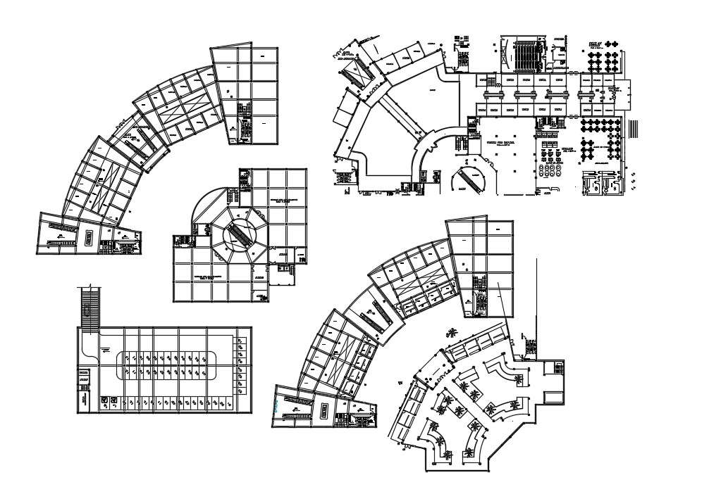 Center Commercial Plan In AutoCAD File