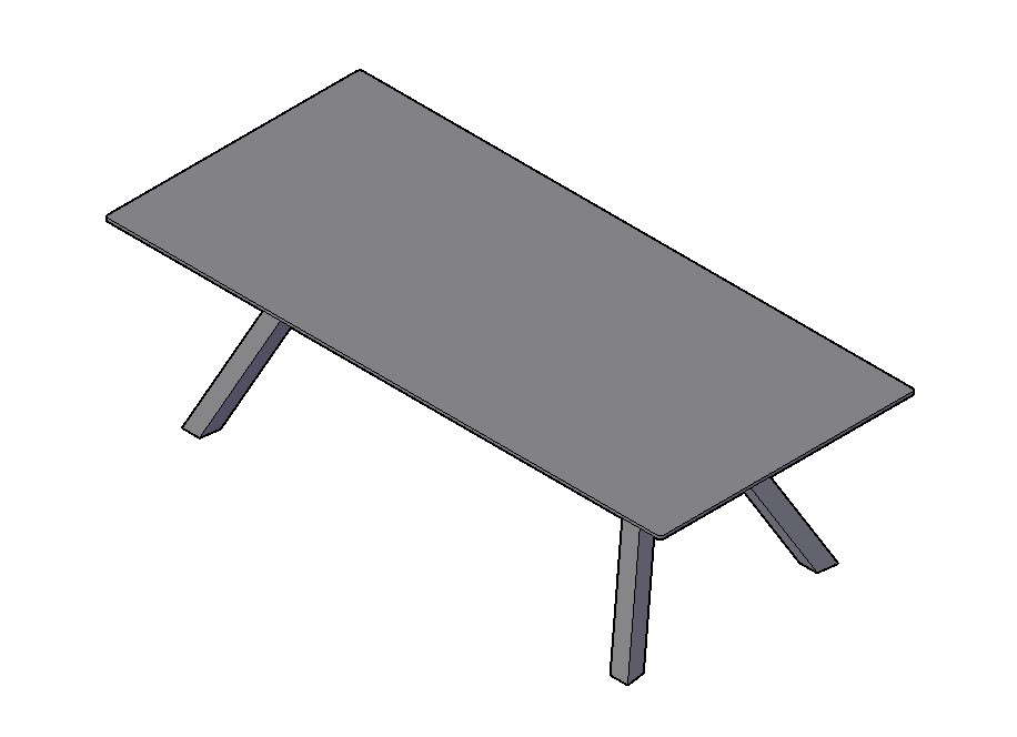Center Table 3D CAD Model Design in DWG File Format