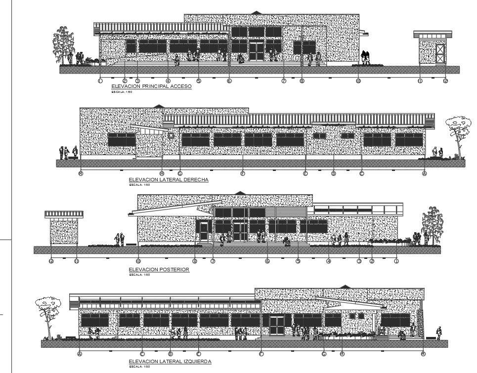 Center line Elevation detail dwg file