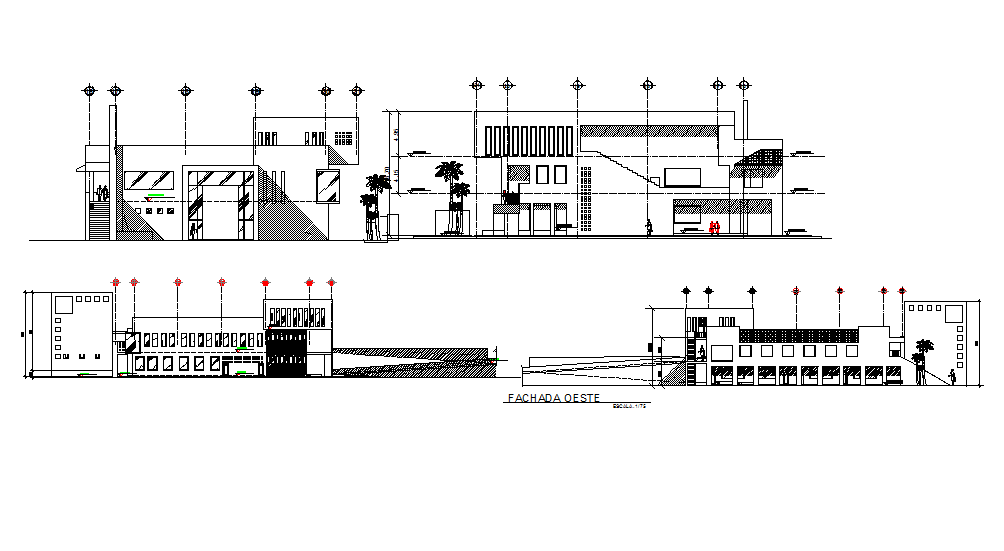 Center line Elevation plan detail dwg file
