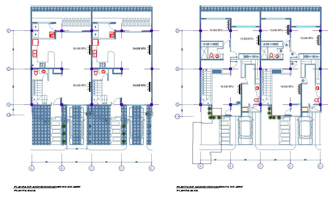 Center line house plan autocad file