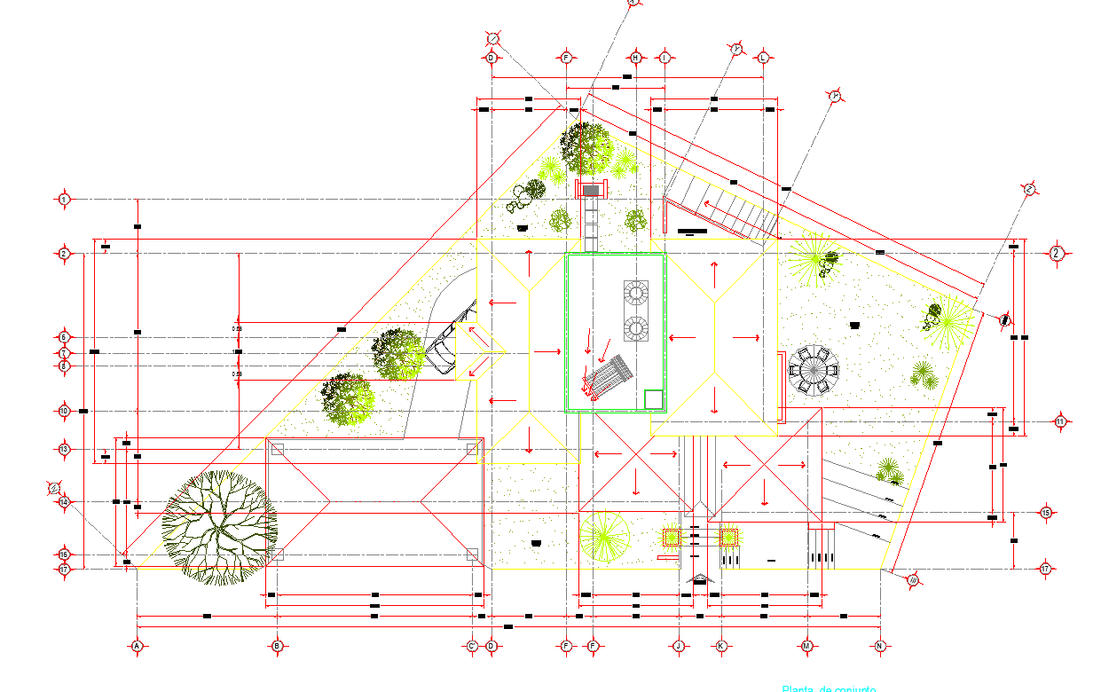 Center line plan detail dwg file