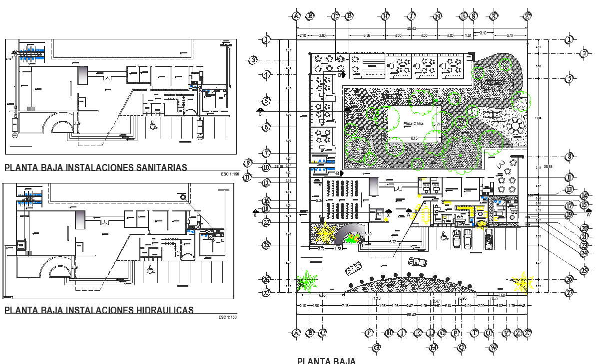Center line plan detail dwg file