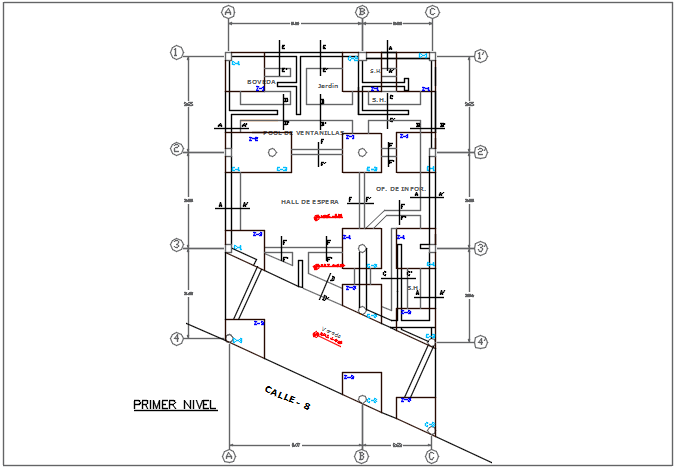 Center line plan in plan detail dwg file