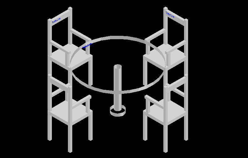 Center Table and Chair 2D DWG Drawing for CAD Projects