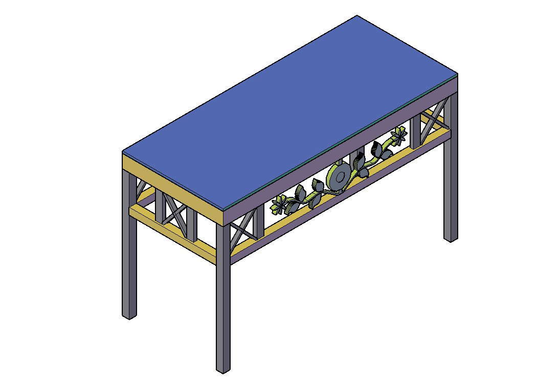 Center Table CAD Design with Details in DWG Drawing