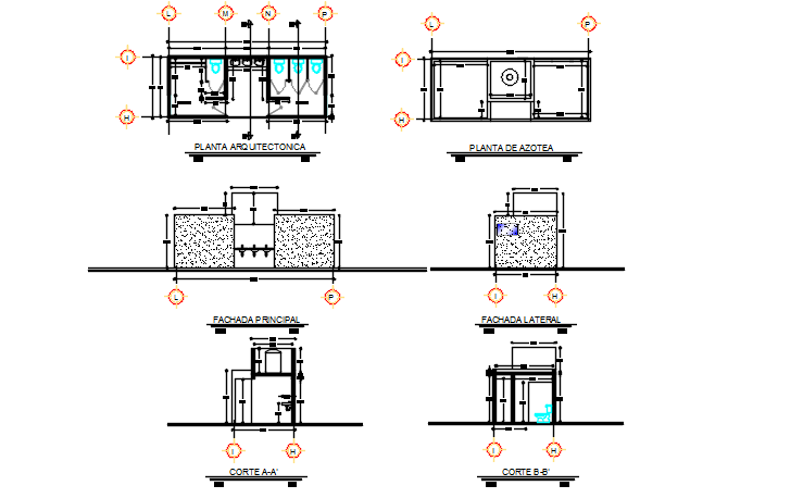 Centre line plan detail dwg file