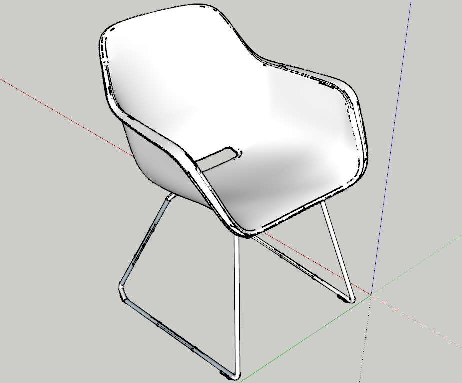 Chair 3D View SKP File for SketchUp Furniture Modeling