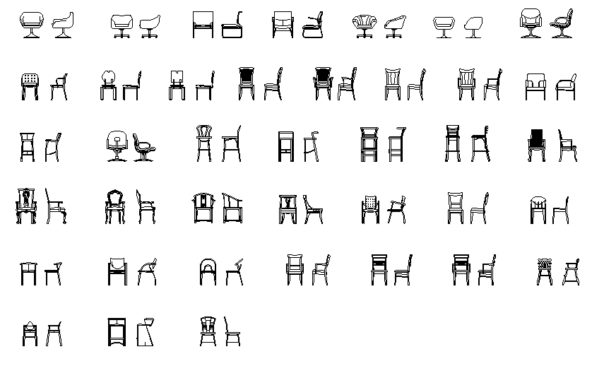 2D CAD Drawing of Chair Elevation in AutoCAD DWG File