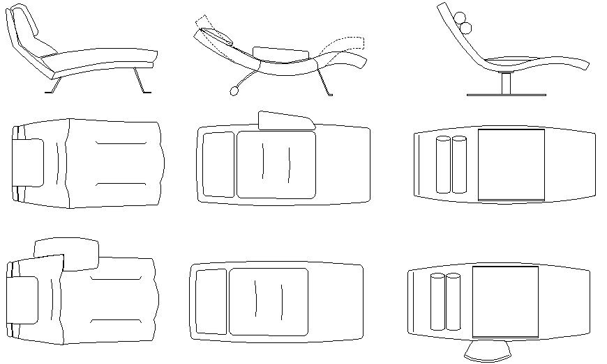 Free Chair Longue Detail DWG AutoCAD Furniture Block