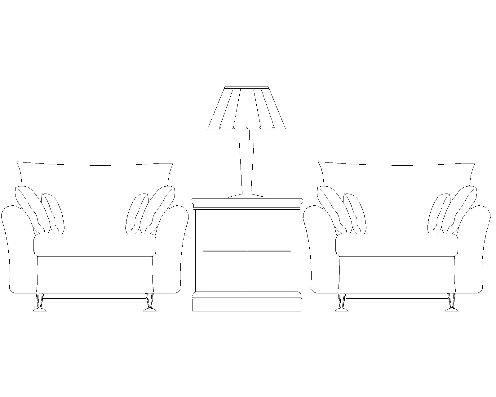 2D CAD Chair Plans in AutoCAD File for Furniture Layout