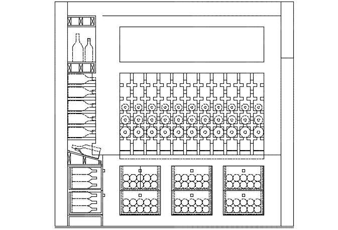Champagne bar plan detail dwg file