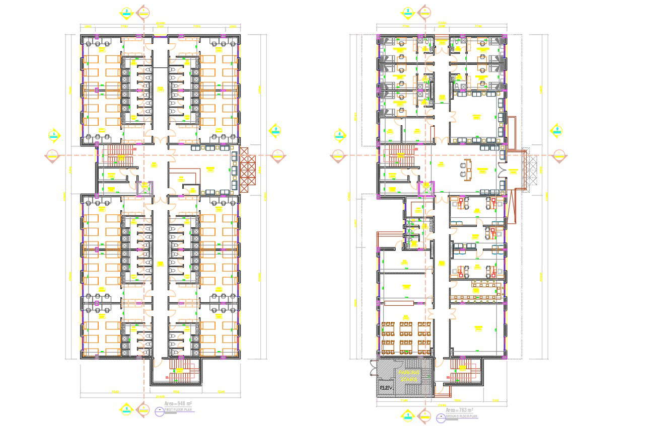 Children hostel architecture drawings and detail autocad files
