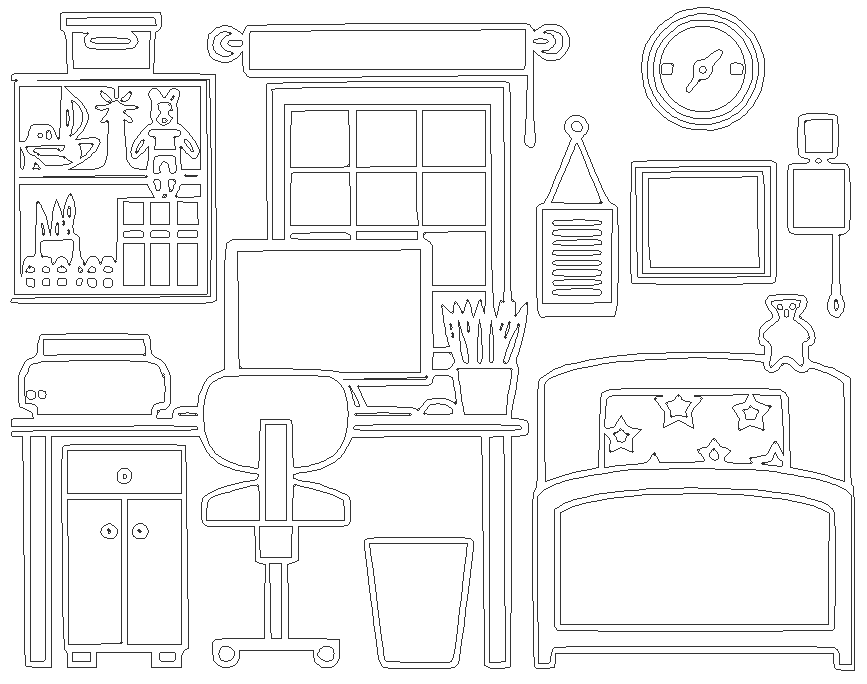 Children bedroom furniture elevation design DWG AutoCAD drawing