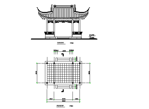 Chinese ancient Pavilion cad details