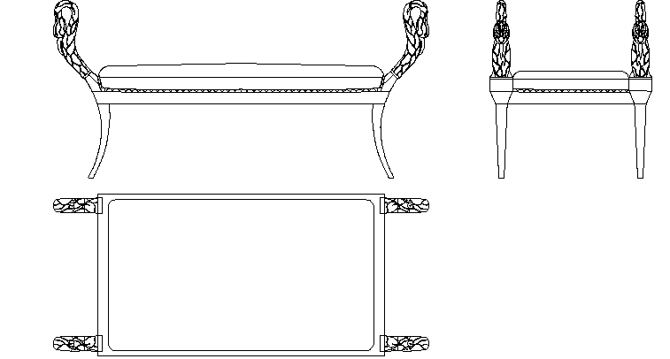 Chinese stool front and side detail