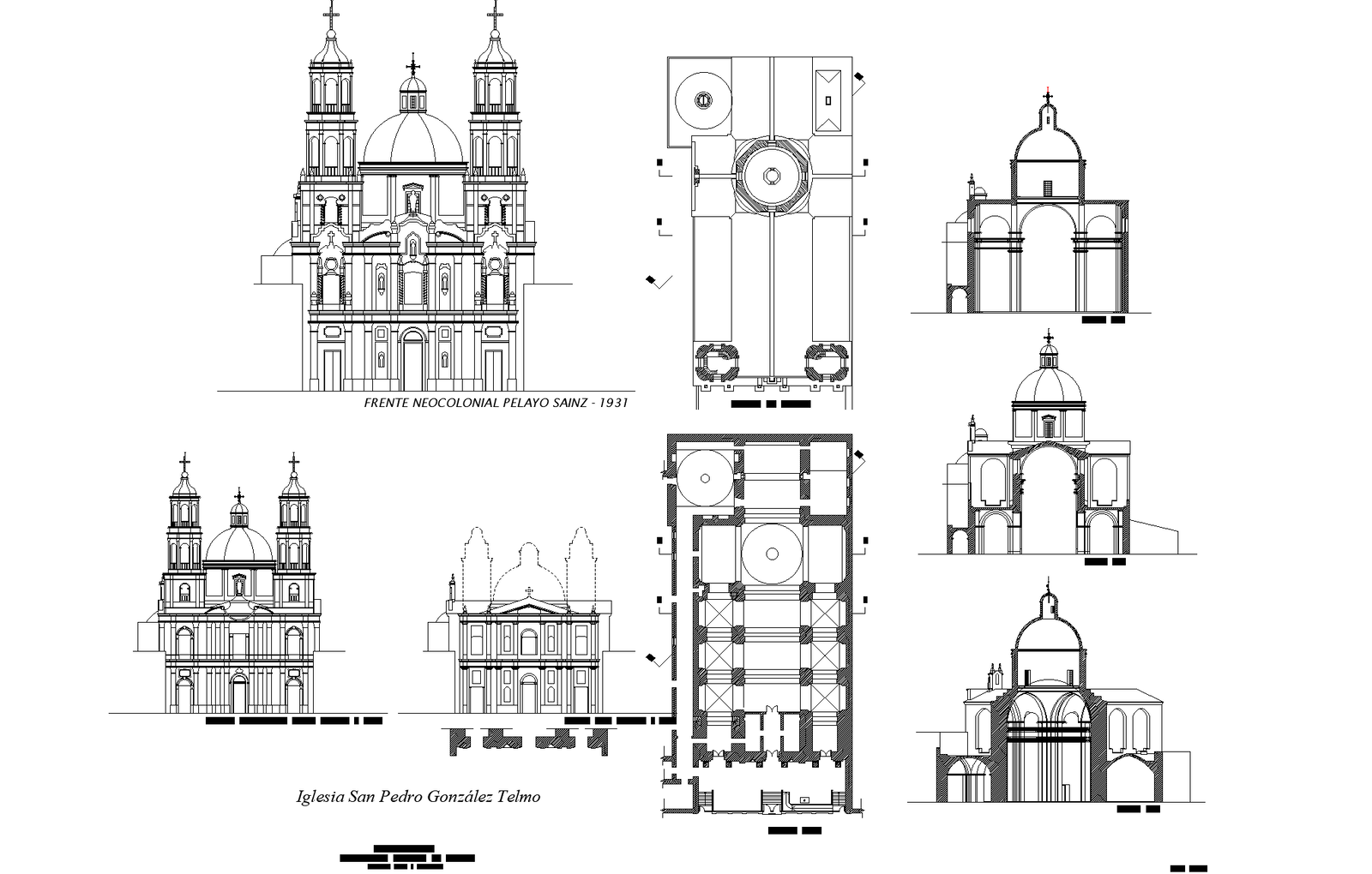 Church plan detail dwg file.