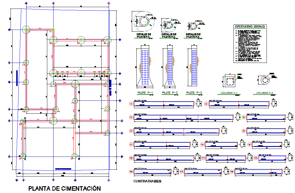 Circle foundation section plan layout file