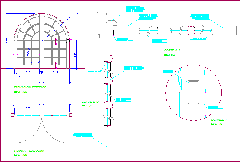 Circular view on upper side of door design  
