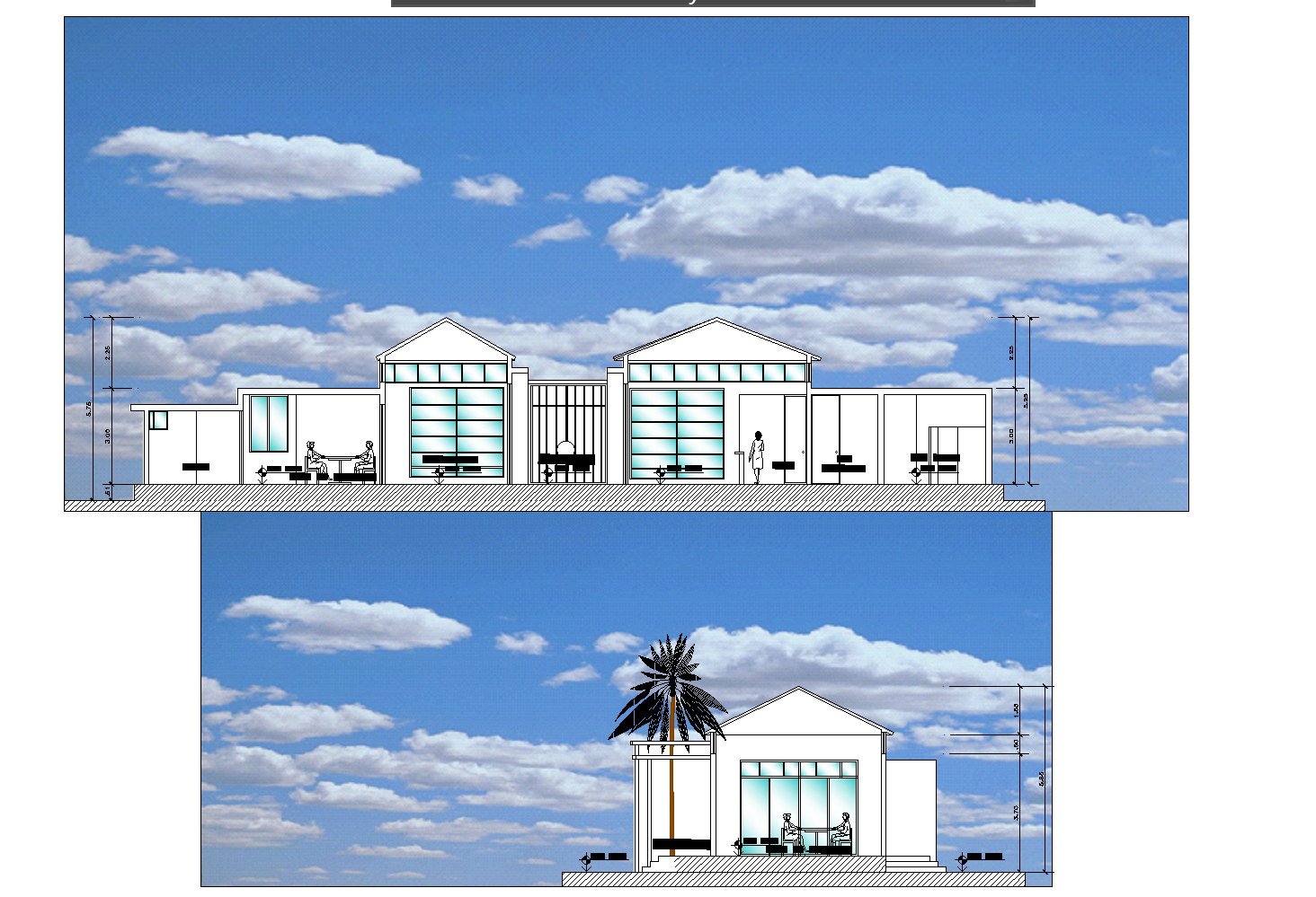 City offices and cultural plan & elevation detail dwg file.