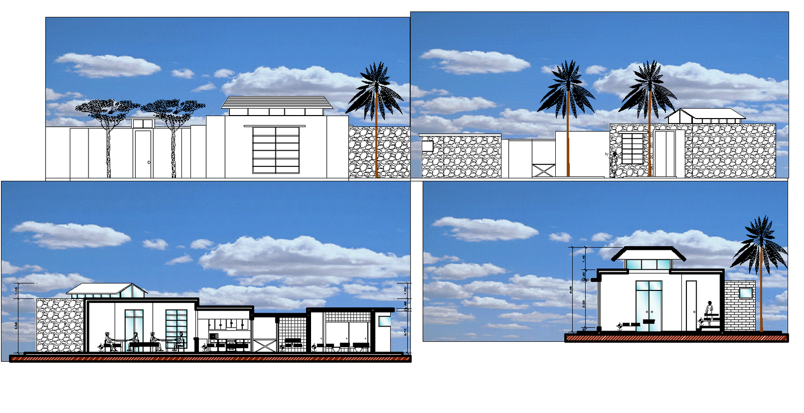 City offices and cultural plan elevation detail dwg file.