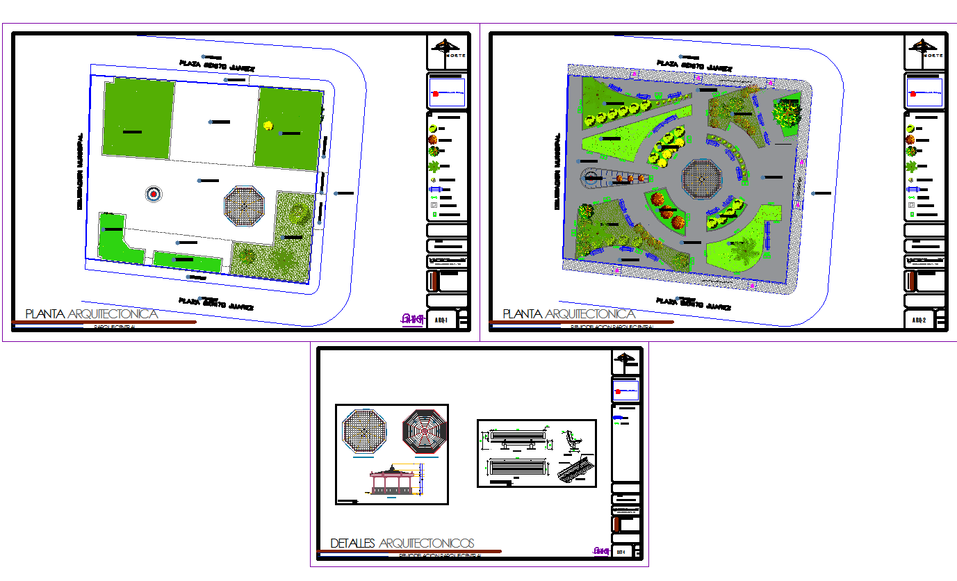 City park architecture design cad drawing