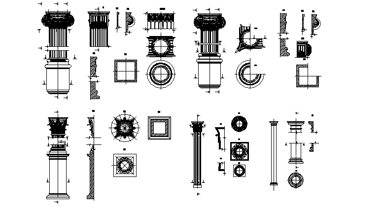 Classical architectural monuments and pillars