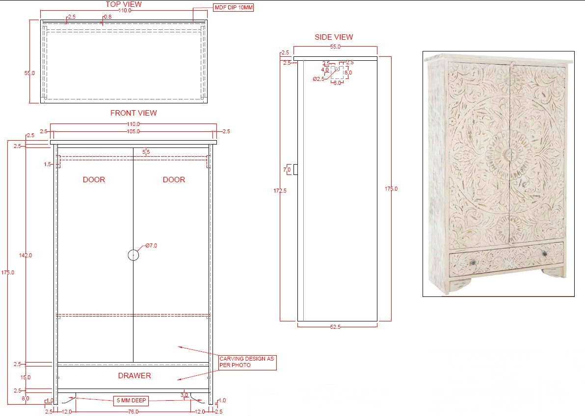 Closet Drawing With Render Image Free Blocks 