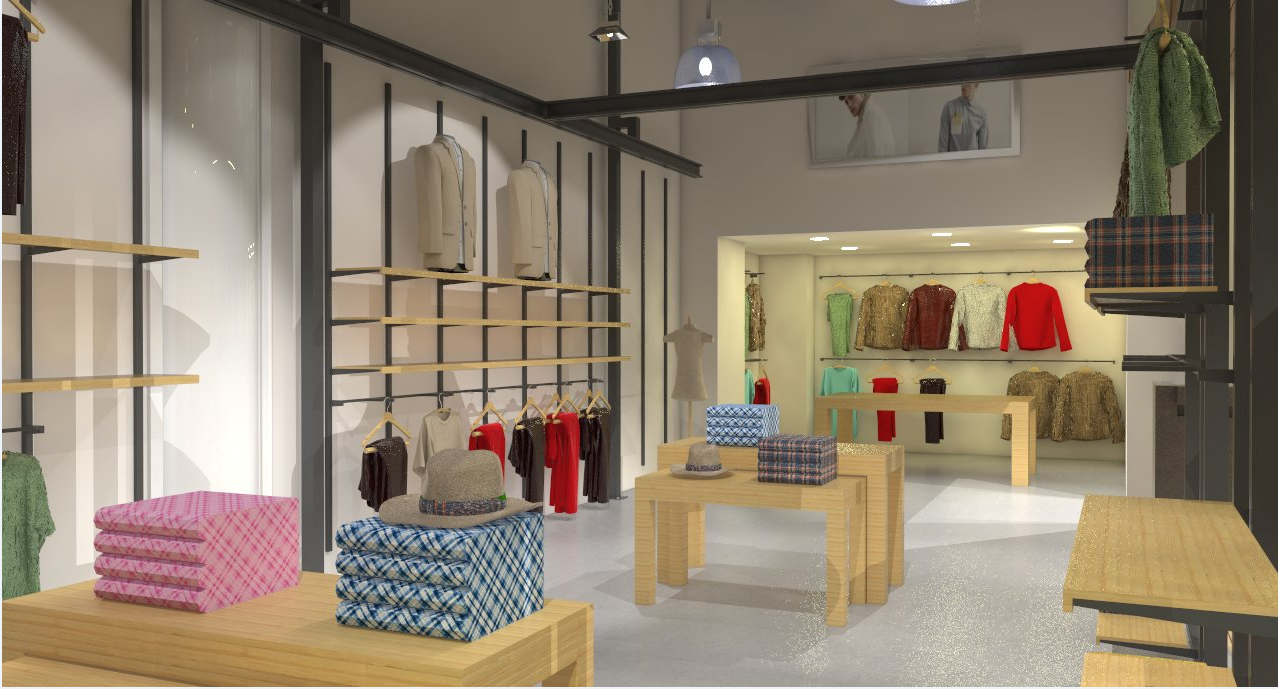 Cloth Shop 3D Elevation DWG Commercial Design in AutoCAD File