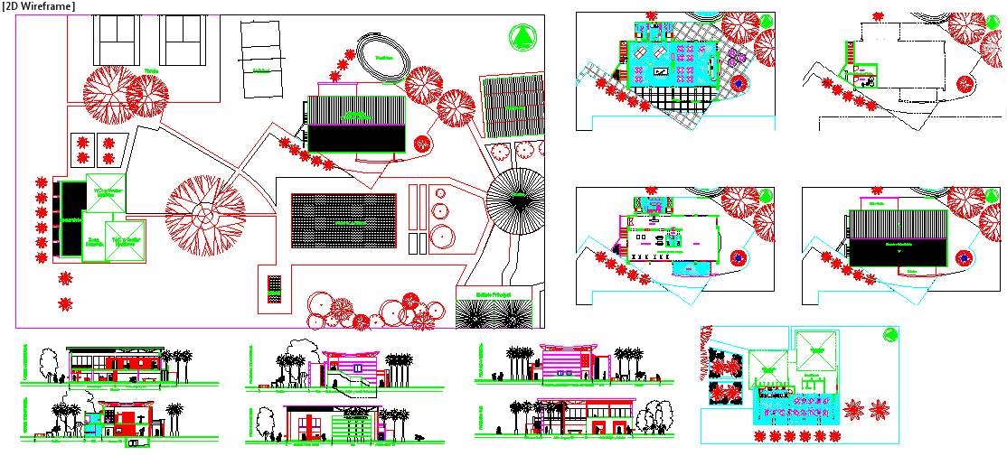 Club House Architectural design in Autocad file