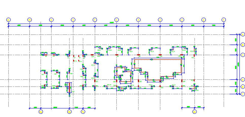 Club house column layout first floor to roof