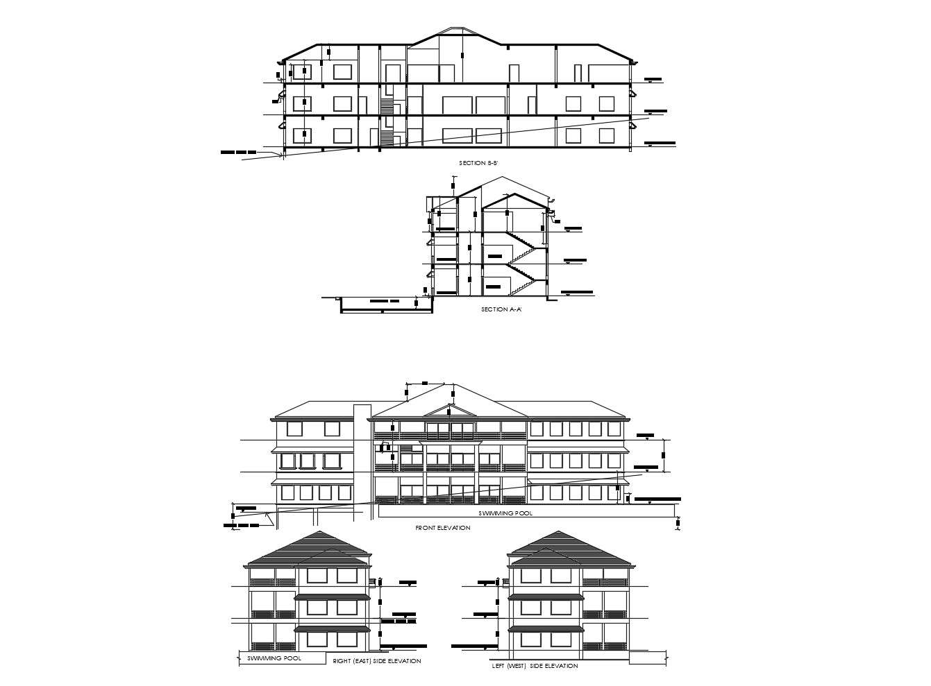 Simple Commercial Building Design In AutoCAD File