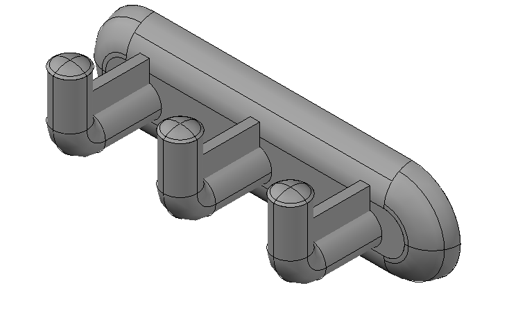 Coat hooks side elevation 3d