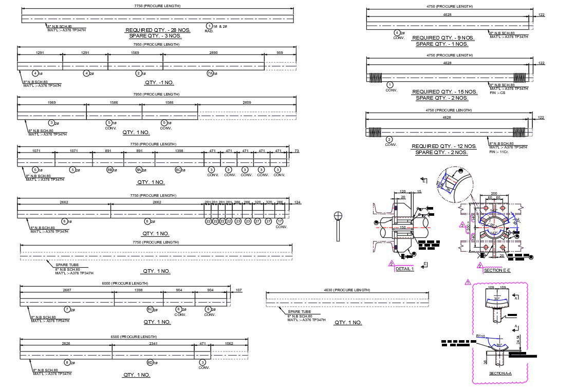 Coil Cutting Layout Detail Free CAD Drawing