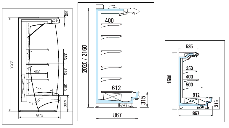 Cold storage area view of super market dwg file