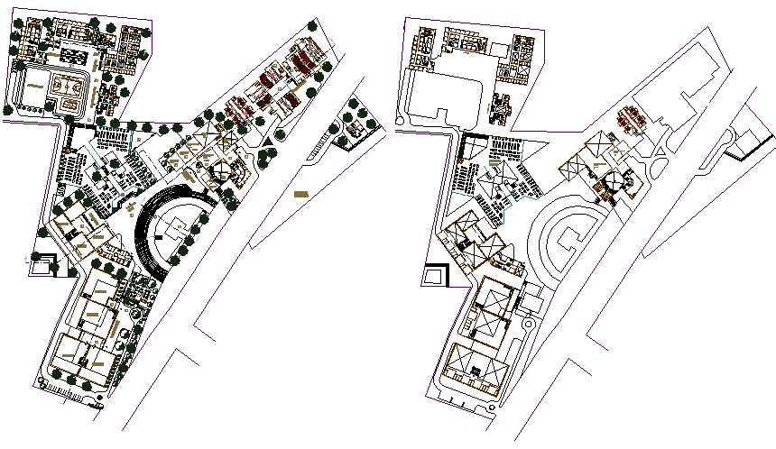 College university structure detail plan view dwg file