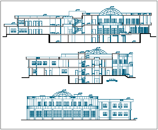 College university structure detail plan view dwg file