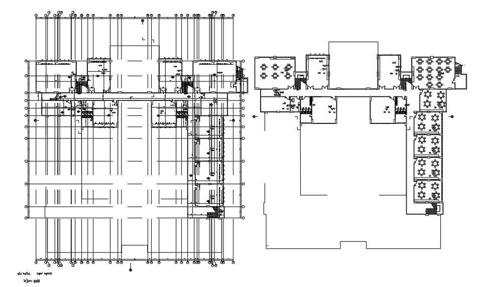 College Building Canteen floor Plan Drawing Free DWG File