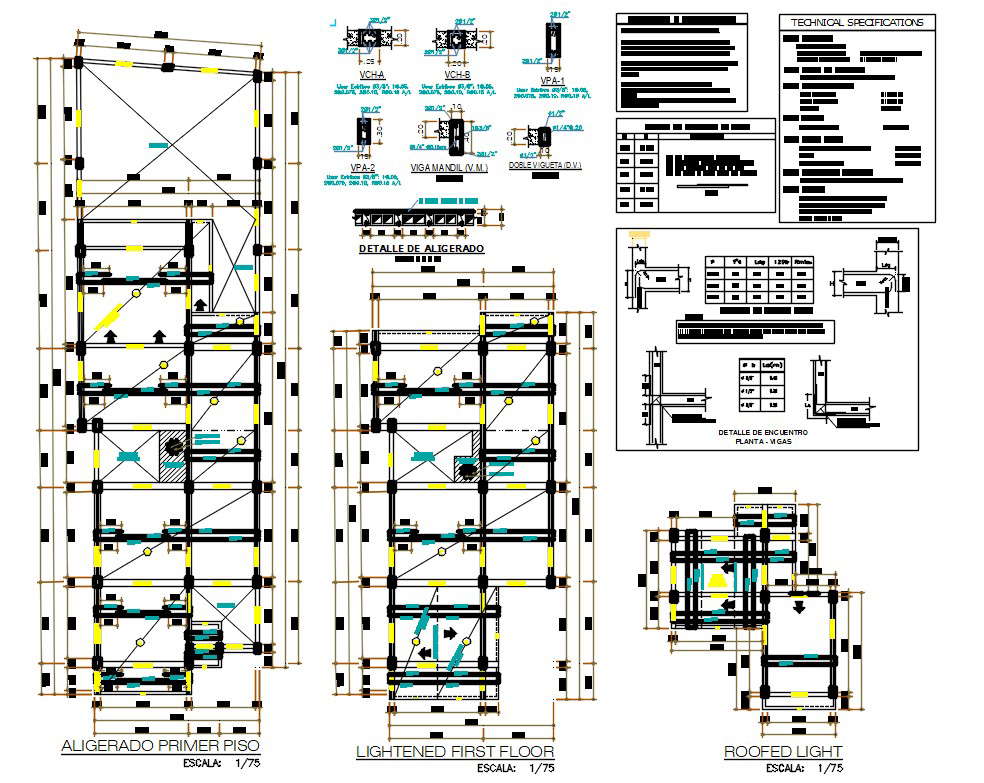 Column And Beam Plan DWG File