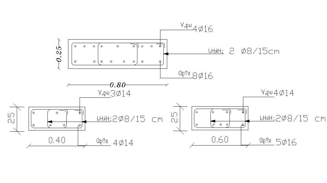 Column Beam Reinforcement CAD drawing 