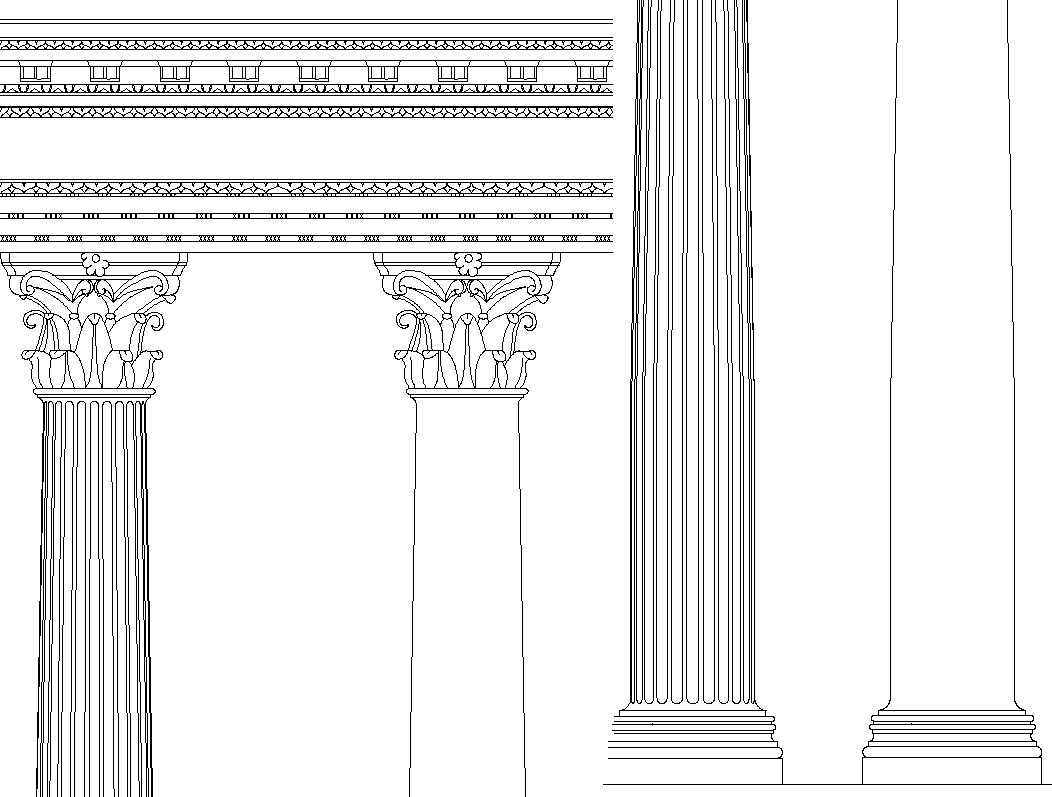 Column Capital with detailing dwg file