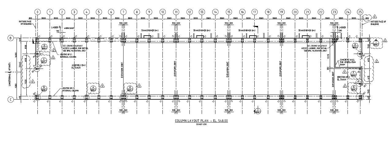 Column Center Line Plan PDF File Free Download 