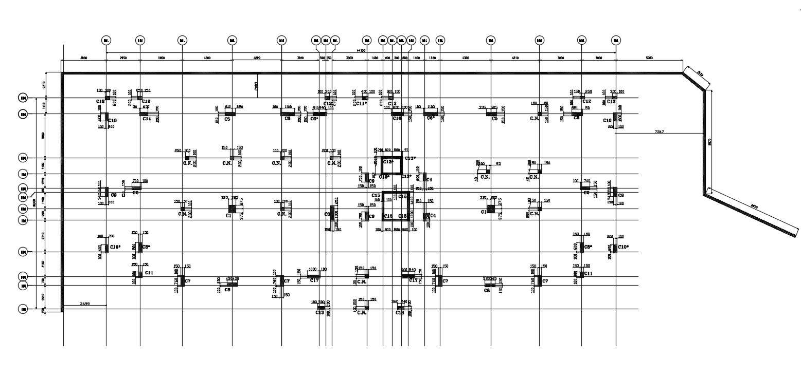 Column Design Plan CAD Drawing Download 