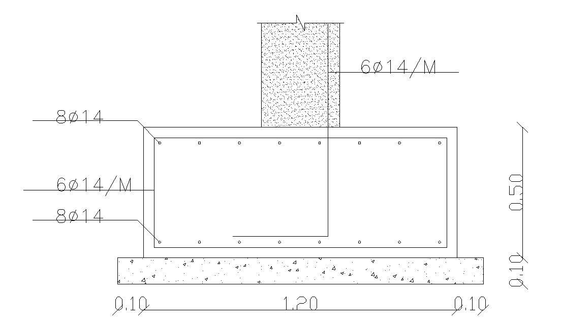 Column Foundation Section Design CAD Drawing 
