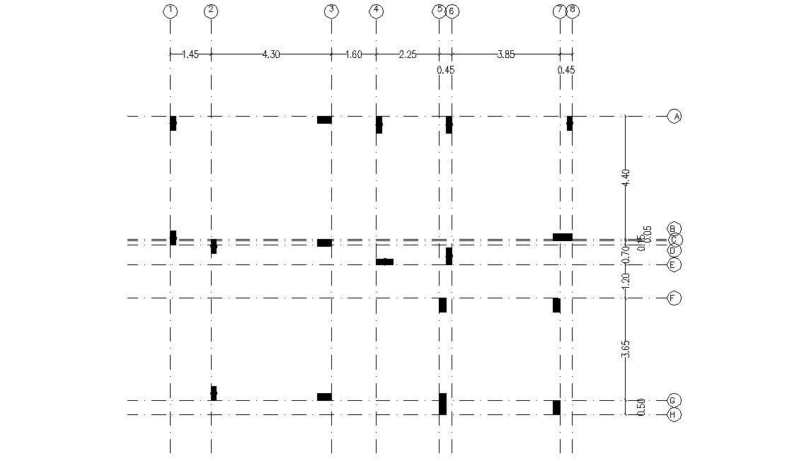 Column Layout Plan 2d Structural AutoCAD Drawing 