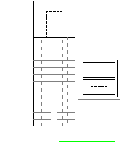 Column Top plan & Brick Section Detail