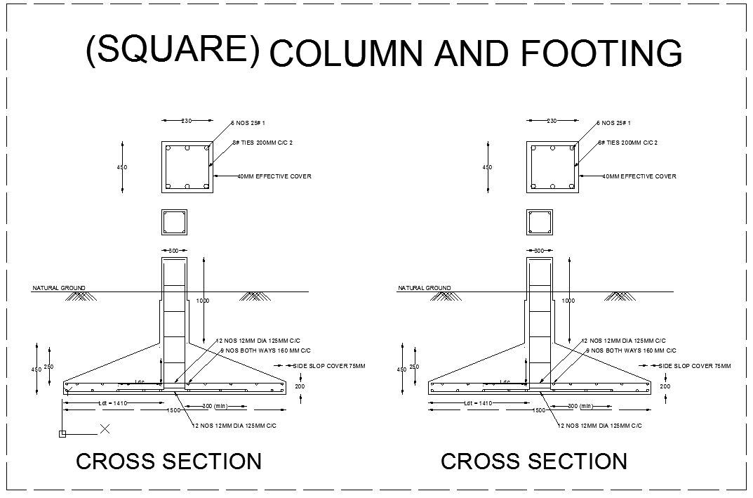 Column and Footing Detail dwg file