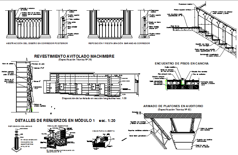 Column between Reeling detail elevation detail dwg file