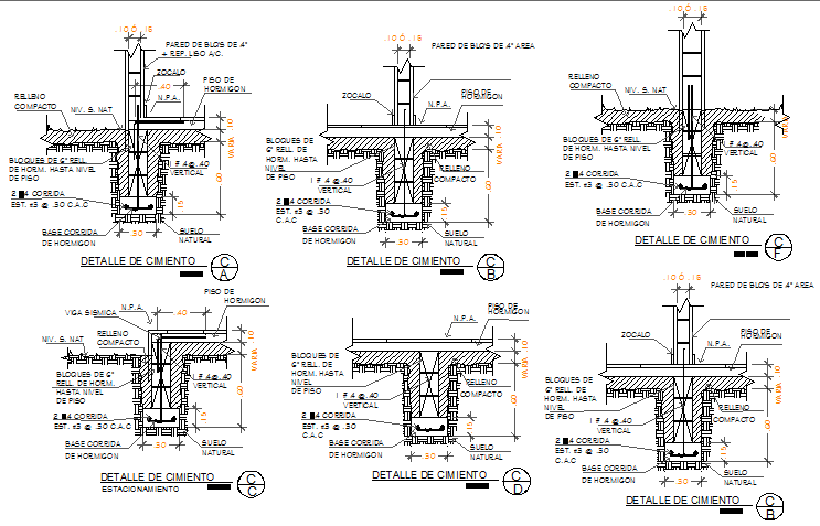 Column constructive details of building dwg file
